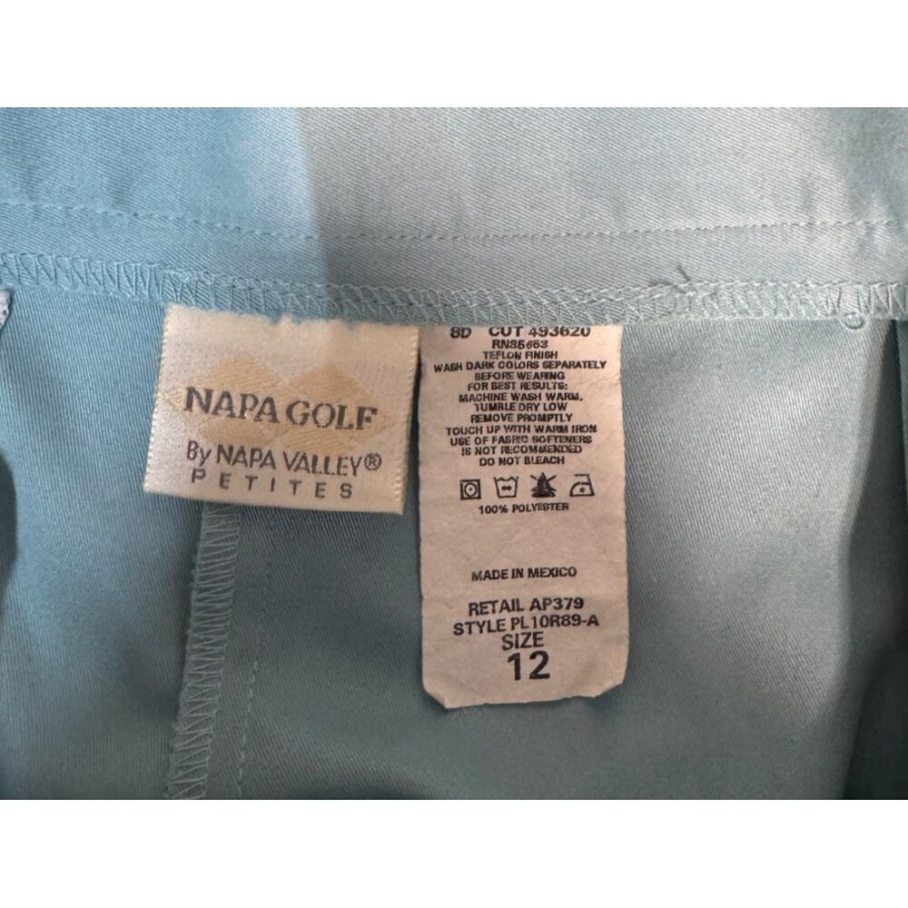 Vintage Light Blue High-Waisted Pleated Womens Shorts Size 12 - Picture 4 of 9